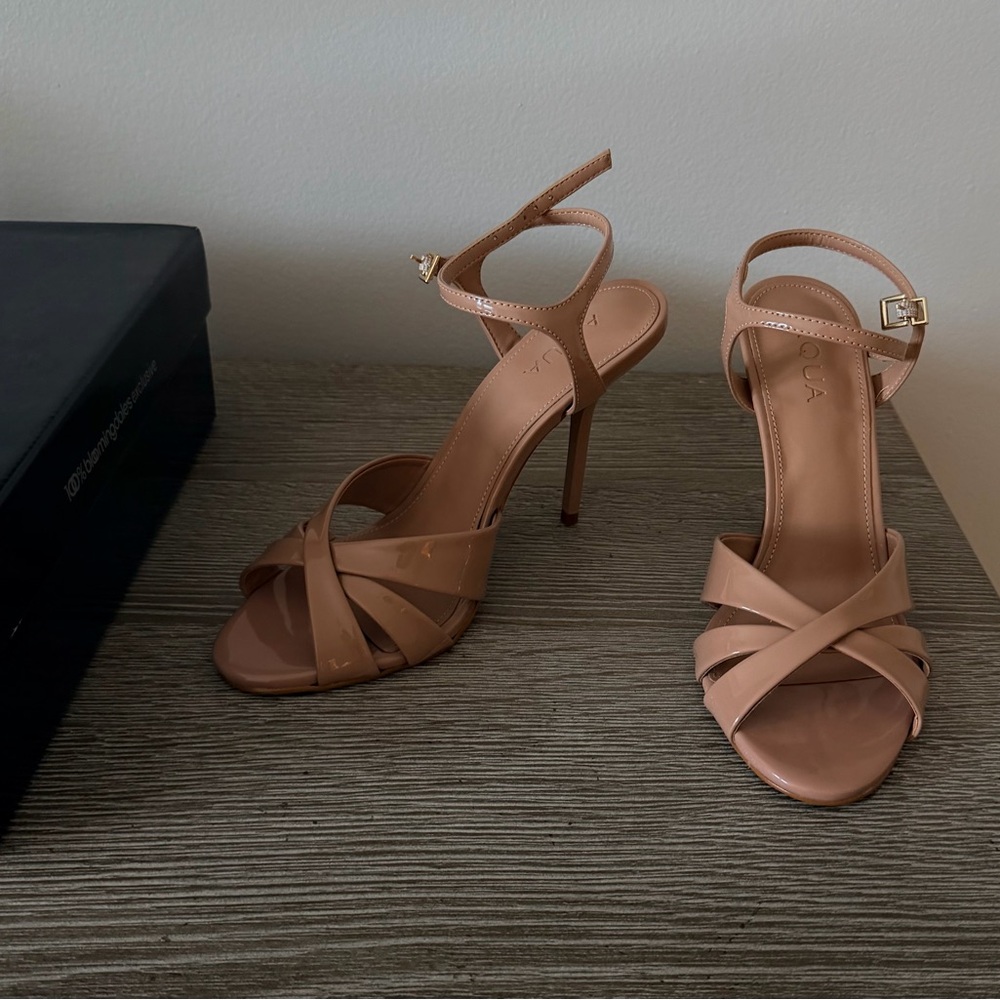 Brand New Aqua Nude Strappy Heels - Picture 2 of 4
